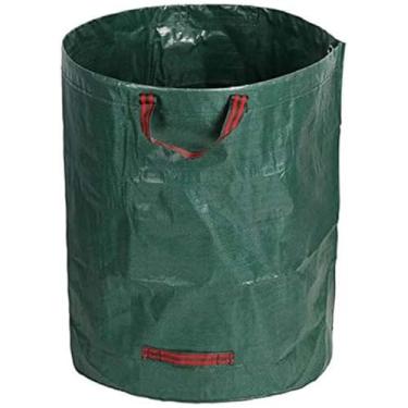 Imagem de Sacos de lixo reutilizáveis, sacos de jardim dobráveis resistentes, saco de lixo de jardim estável com 4 alças, saco de reciclagem de folhas de acampamento