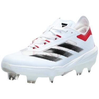 Imagem de adidas Tênis de beisebol masculino Adizero Impact, Branco/Preto/Team Power Red, 44