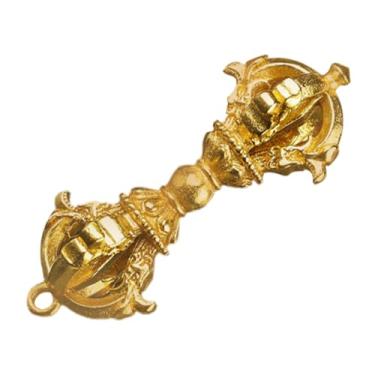 Imagem de HOOTNEE Colar com pingente mini vajra de cobre antigo ornamento para decoração de casa pilão vajra tibetano chaveiro para entusiastas do budismo
