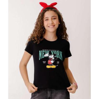 Imagem de Camiseta Juvenil Manga Curta Mickey Disney Tam 10 a 16-24123, 16, Pret