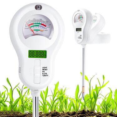 Imagem de LXIANGN Medidor multifuncional 6 em 1 de umidade do solo, pH/temperatura/umidade do solo/luz solar/umidade do ar/fertilidade do solo analisador de solo para agricultura, jardinagem, gramados