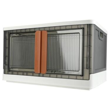 Imagem de AssHMKIT Caixa de armazenamento, armário com tampas, extra grande, caixa útil, capacidade de 72 litros, dobrável, plástico, uso embaixo da cama ou bancada, organizador doméstico