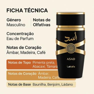 Imagem de Eau de Parfum Asad Intense 100ml Masculino Premium
