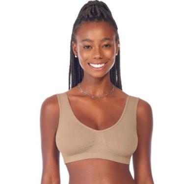 Imagem de Sutiã Top Zee Rucci Sem Bojo Alças larga Microfibra, Bege, GG