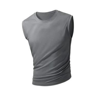 Imagem de Camiseta Sem Mangas De Seda Gelada Para Homens Em Tamanho Grande, Resp