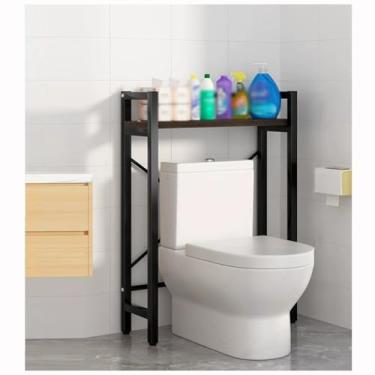 Imagem de SPXMQSS Unidade de armazenamento sobre vaso sanitário, armazenamento de máquina de lavar, prateleira de armazenamento independente com compartimentos abertos, armário de vaso sanitário, para varanda