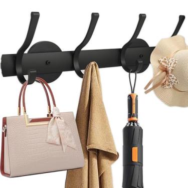 Imagem de Haikole Ganchos magnéticos resistentes – Gancho de armário de metal sem arranhões, gancho magnético de borracha forte com 4 ganchos para geladeira, armário de metal, casaco de pendurar, toalha, bolsa