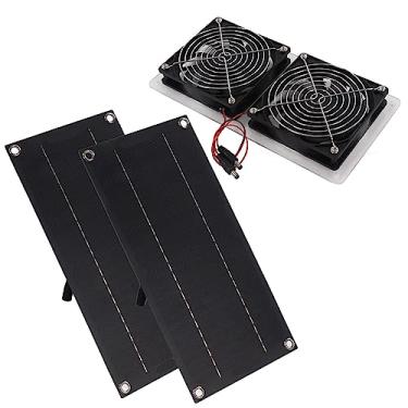 Imagem de YOUTHINK Kit de Ventilador de Painel Solar, Ventilador Movido a Energia Solar à Prova d'água Com Potência de 100 W para Estufas e Uso Externo (Painel Duplo)