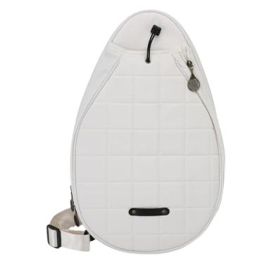 Imagem de Generic Bolsa de Tênis, Mochila de Tênis de Poliéster à Prova D'água Com Alça Ajustável e Bolso de Segurança, para Raquetes de Squash de Badminton de Pickleball Masculino e Feminino (Branca)