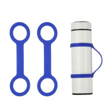 Imagem de YELARXI Alça de suporte de garrafa de água, alça de silicone antiderrapante, alças de suporte de garrafa para acampamento ao ar livre, corrida, bicicleta, academia, esportes (pacote com 2, azul)