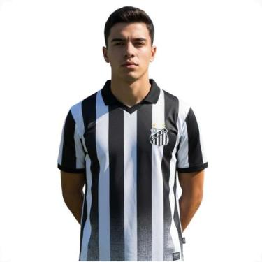 Imagem de Camiseta Masculina Santos Estampa Sublimada - Surf Center, Preto, M