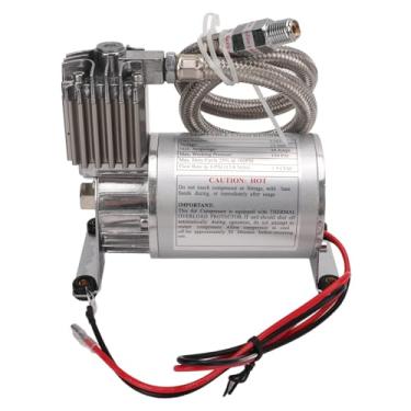 Imagem de Generic Compressor de Ar Universal Resistente de 150 PSI para Veículos de 12V, Barcos, Iates, Resistente e Portátil, Cabe Em Caminhão de Carro SUV RV, ABS de Metal, Fluxo de 1,9CFM, Buzinas de Trem