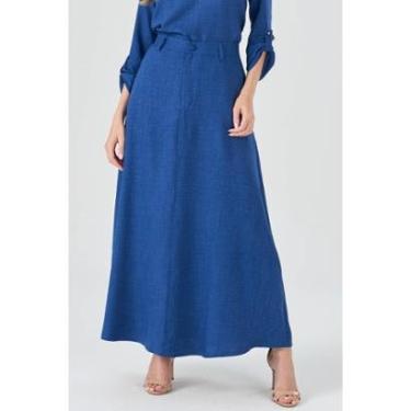 Imagem de Saia Longa PKS Evase Azul-M-Feminino