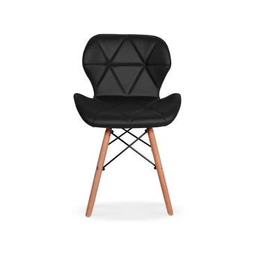 Imagem de Kit 02 Cadeiras Charles Eames Eiffel Slim Wood Preta