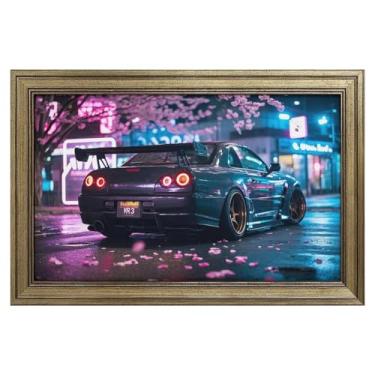 Imagem de HouLaiZhe JDM Tapetes de mesa de carro flores de cerejeira sob a árvore japonesa JDM R33 mouse pads para jogos tapetes de mesa grandes para teclado de mesa tapete de computador 18 x 12 polegadas (45 x