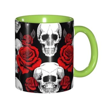 Imagem de Zeraoke Caneca de café criativa com estampa de caveira de Halloween, personalizada, presente para a família, tamanho de 325 ml, unissex
