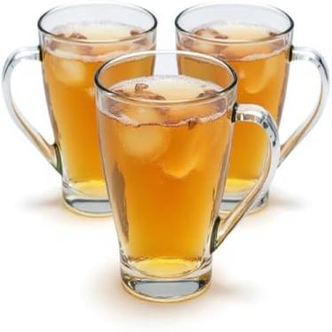 Imagem de Conjunto de canecas de vidro transparente, para beber, cozinha, uso diario, estiloso