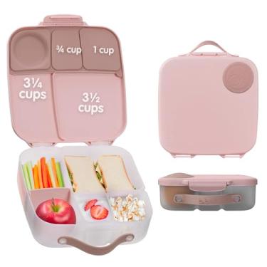 Imagem de b.box Lancheira infantil – 4 compartimentos (2 à prova de vazamentos) Bento Box com bolsa fria e divisória removível, recipientes reutilizáveis para lanches com tampas, caixa de lanche para crianças