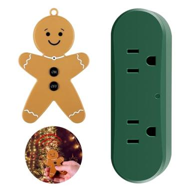 Imagem de Enhon Interruptor remoto sem fio para luzes de árvore de Natal, controle remoto sem fio Gingerbread Man para iluminação de árvore de Natal ao toque desligado (1 pacote)