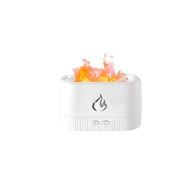 Imagem de Difusor de Aromas Umidificador com Efeito Chamas LED, 200ml, Aromaterapia, Bivolt, Branco