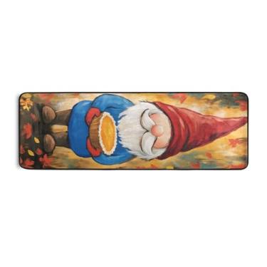 Imagem de Burbuja Tapete de corrida Gnomo de Ação de Graças 61 x 183 cm, tapete lavável antiderrapante com suporte de borracha, tapete para sala de estar, corredor, decoração de casa