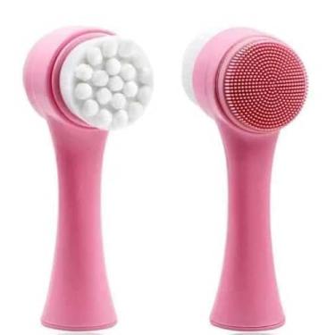 Imagem de Escova De Limpeza Facial 2 Em 1- Ideal Para Skin Care - Silicone Material ABS Avançado Resistente À Temperatura -40°C À 260°C (Rosa)