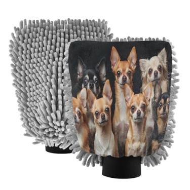 Imagem de STAYTOP Luvas fofas para lavagem de carro para cães, 2 peças, luvas de microfibra de chenille, sem arranhões, panos de esponja de lavagem ultra absorventes para carros, limpeza doméstica - M