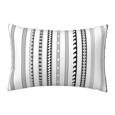 Imagem de Capa de travesseiro para decoração de casa de fazenda para sala de estar, estampa boêmia, listras triangulares