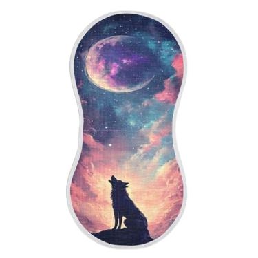 Imagem de xigua Conjunto de 1 panos para arrotar musselina de lobo uivando, panos super macios e absorventes, roupas de arroto de algodão para chá de presente para recém-nascidos, bebês meninas e meninos