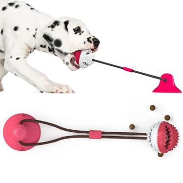 Imagem de Treinamento de Mordida Cachorro Brinquedo Morder para Pet Multifuncional Copo Sucção Puxar Cães Limpeza Dentes Dispenser Comida