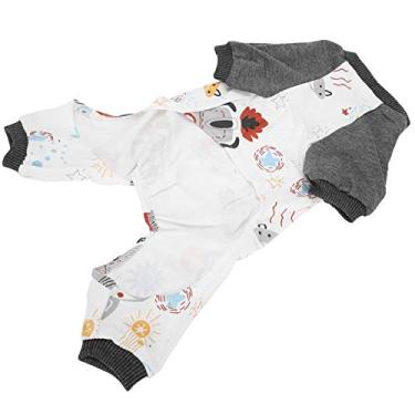 Imagem de Acouto Macacão de Cachorro Com Padrão de Nave Espacial Fofo – Pijama de Poliéster Macio para Cães, Primavera e Outono Perfeitos, Roupas Confortáveis ​​para Animais de Estimação, Uso Diário, Viagens