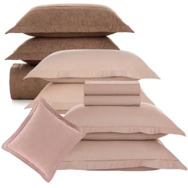 Imagem de Kit Colcha Queen + Jogo de Lençol Karsten, 10 Peças, 100% Algodão Percal, 200 Fios (Mallu, Queen)