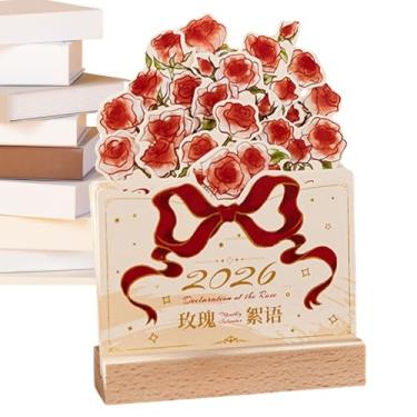 Imagem de Calendário de Mesa Mensal 2026 - Planner Diário com Base de - Decoração Elegante com Calendário de Mesa 2026 | para Agenda Compromissos Planejamento Escola Dormitório Apartamento e Família