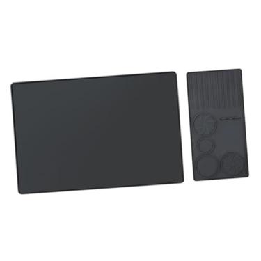 Imagem de KiBcsLic Tapete de silicone para cafeteira, estação de café expresso, antiderrapante, com compactador de café para armário de distribuição, bar e cafeteria, Preto