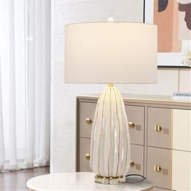 Imagem de Luxo Contemporâneo Lâmpada De Mesa De Cerâmica LED Criatividade Americana Sala De Estar Quarto Estudo Villa Hotel Cama Mesa Luz (Estilo 147)