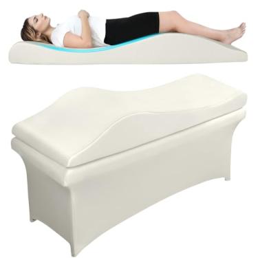 Imagem de Almofada ergonômica para cama de cílios, cobertura de colchão de espuma 30D para cera facial Lash Tech, cobertura de cama de massagem de salão de beleza com toque de leite e capa lavável - branco