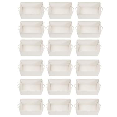 Imagem de STORAGEIDEAS Cestos de armazenamento com moldura de metal, cestas grandes dobráveis de armazenamento de tecido para prateleira organizadora, organizador de cestas com alças para cobertores, toalhas