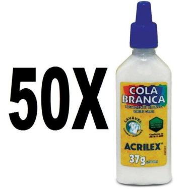 Imagem de Cola Branca 37g Acrilex Kit com 50 Unidades