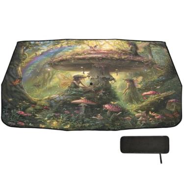 Imagem de Tale Scene and Fairies — Persianas de caminhão para para-brisas com cobertura completa de proteção solar de carro para janela frontal 147 x 75 cm guarda-chuva para carro