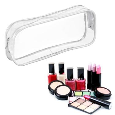 Imagem de 1 estojo de lápis branco de PVC transparente para viagens de exame