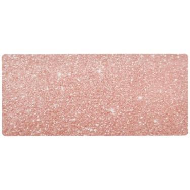 Imagem de Tapete de mouse com textura brilhante ouro rosa antiderrapante, mouse pad de teclado, mouse pad grande para jogos, 89,9 x 39,9 cm