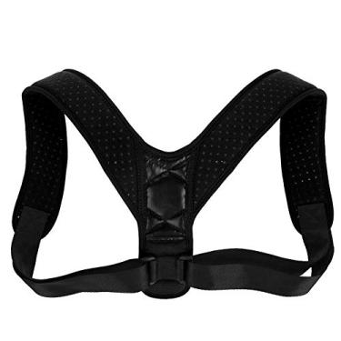 Imagem de Corretor de Postura Confortável Suporte Superior da Coluna Lombar Ajustável para Alívio da Dor no Ombro e Pescoço Relaxamento Muscular (Preto)