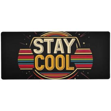 Imagem de Mouse pad de mesa preto listrado moderno, controle de precisão, tapete de mouse grande para mesa, 89,9 x 39,9 cm, tapete de mesa de computador