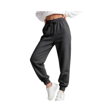 Imagem de Calças De Moletom Femininas Multicoloridas Com Cordão, Casuais, De Cor