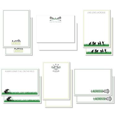 Imagem de Ctosree 12 blocos de notas adesivas de lacrosse para listas de anotações, escola, escritório, casa, presentes de aniversário de Natal para amantes de lacrosse e recompensas de equipe