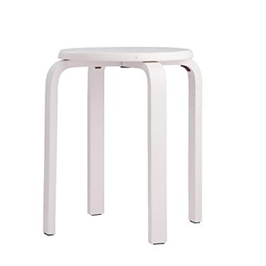 Imagem de Bancos de Madeira com Borracha Modernos Redondos Práticos para Empilhar Assentos resistentes Casa Cozinha Refeitório Restaurantes Hotel Acabamento Nat