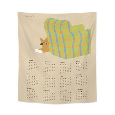 Imagem de Tapeçaria 2024, calendário, microtecido de parede, 100x75cm, decoração