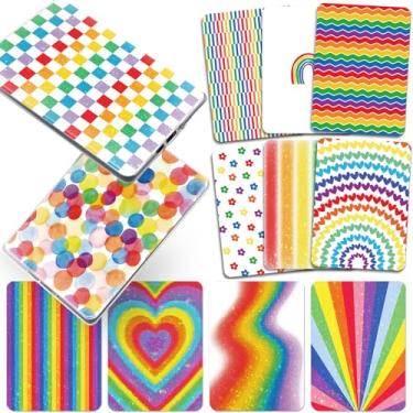 Imagem de Berirexrion Inserção de cartolina para capa transparente – 12 peças de decalque arco-íris coração traseiro compatível com Kindle Paperwhite 11ª 12ª geração 17.3 cm acessórios de cartão para leitor de