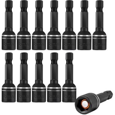 Imagem de RUIAN Pontas de chave de porca 12 Psc Better Magnetic Force 5/16, 8 mm (5/16 polegadas), haste sextavada de 1/4 polegada, ferramentas eletricistas