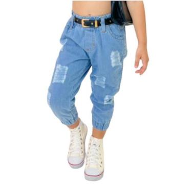 Imagem de Calça Infantil Jeans Jogger Destroyed Meninas Blogueirinha - Ak Fashio